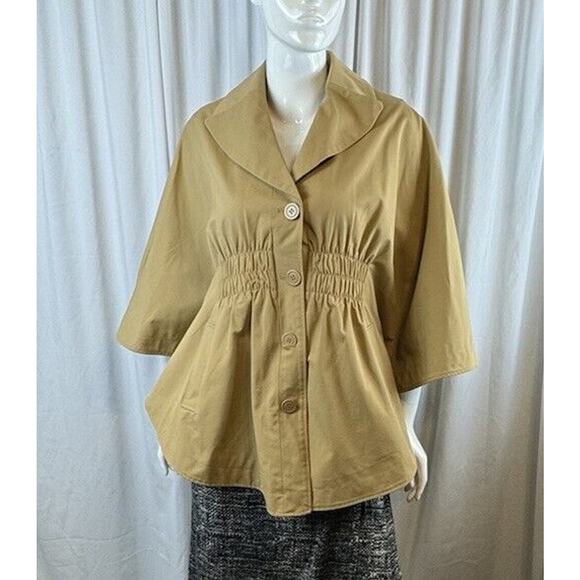New York & Co Cape Tan M academia Preppy fantasy professional outdoor 63-16
